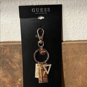 Guess Gold Charm Keychain